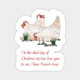 Three French Hens Magnet