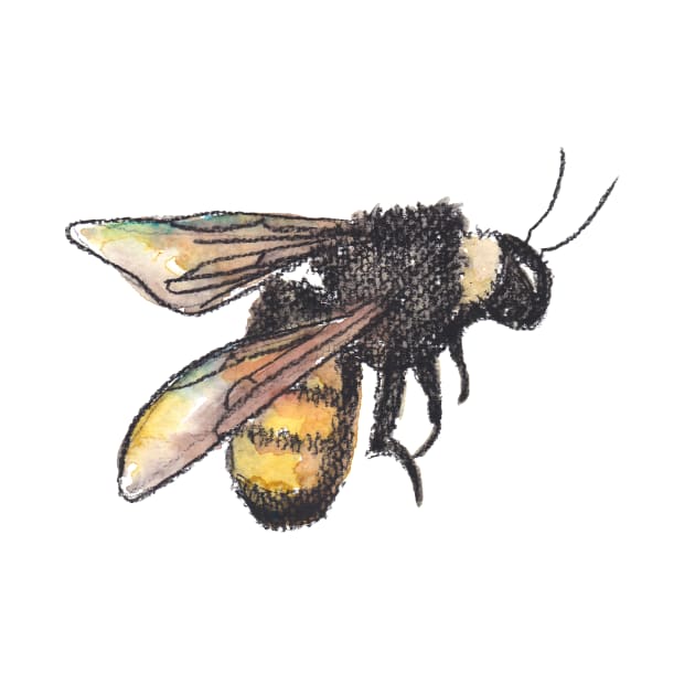 Bee watercolour painting by kittyvdheuvel