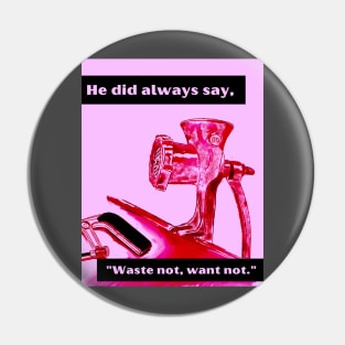 Waste Not, Want Not Pin