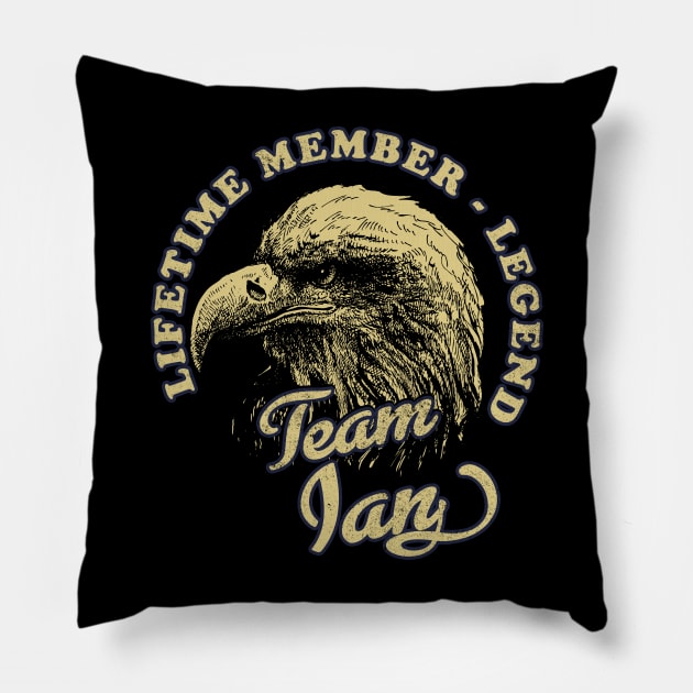 Ian Name - Lifetime Member Legend - Eagle Pillow by Stacy Peters Art