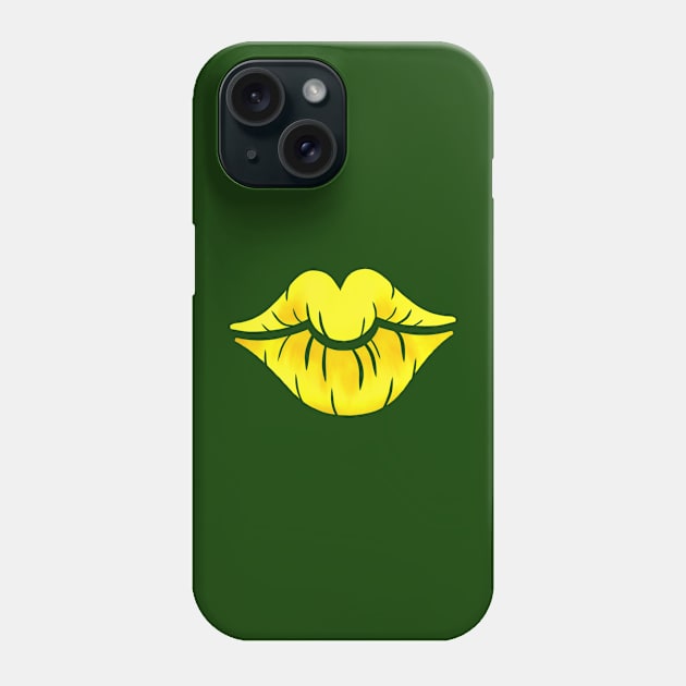 Yellow Lips Phone Case by SisterSpyder923