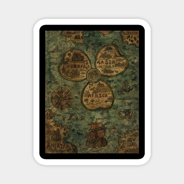 Old Nautical Map (Fantasy). Magnet by Mystic Arts