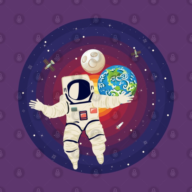 Spaceman and planet Earth by AnnArtshock