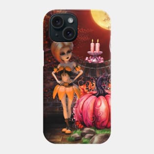 Cute halloween design in the moon light Phone Case