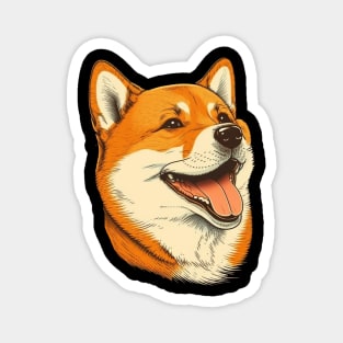 Cute Shiba Inu Dog Smiling Magnet