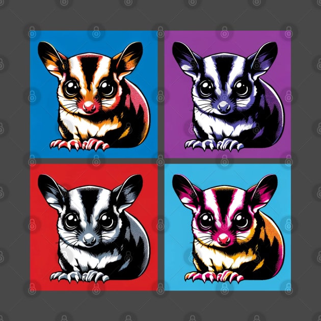 Pop Sugar Glider Art - Cute Sugar Glider by PawPopArt