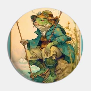 Art Nouveau Westernized Japanese Kappa Fisherman Pin