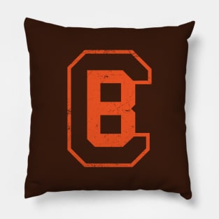 CB Football Monogram - Brown Pillow