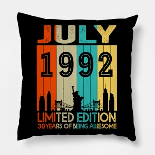 Vintage July 1992 Limited Edition 30 Years Of Being Awesome Pillow