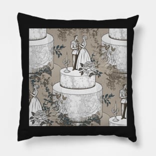 Wedding Cake Toile: Neutral Pillow