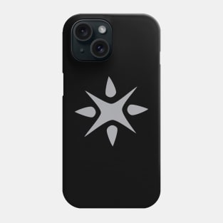 Large Geometric abstract snowflake in grey Phone Case