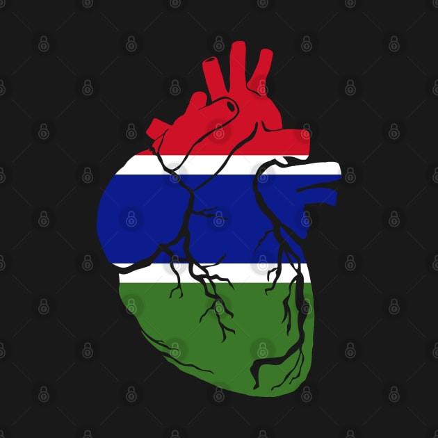 Gambian flag heart by Bun Art Store