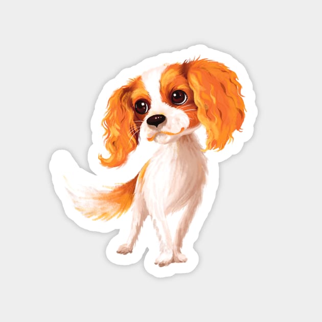 Cavalier King Charles Spaniel dog Magnet by kavalenkava