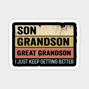 Son Grandson Great Grandson Awesome Bio Retro Magnet