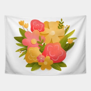 Bucket Flower Ilustration art Tapestry