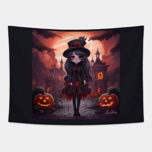 Happy halloween girl vampire Tapestry