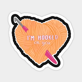 I’m hooked cute crochet pun sticker Magnet