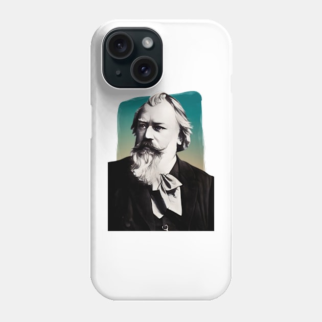 German Composer Johannes Brahms illustration Phone Case by Litstoy 