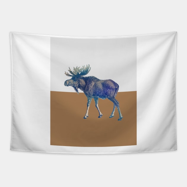 Moose Colorblock Tapestry by She Gets Creative