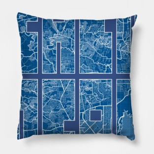 Caloocan, Philippines Map Typography - Blueprint Pillow