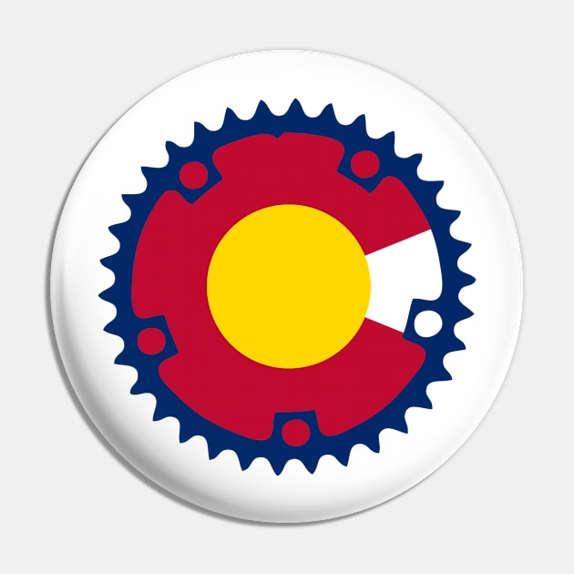 Chainring Colorado Flag Pin by ColoRADo