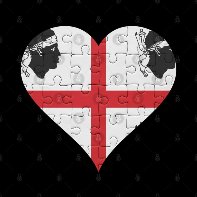 Sardinian Jigsaw Puzzle Heart Design - Gift for Sardinian With Sardinia Roots by Country Flags