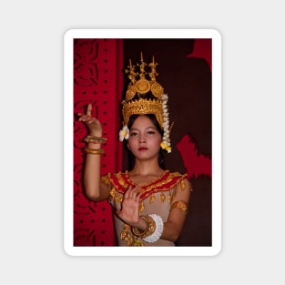 Cambodia. Siem Reap. Portrait of a Dancer. Magnet