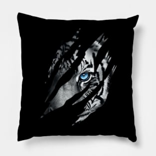 Cat Eye of the Fearless Tiger Silhouette Pillow