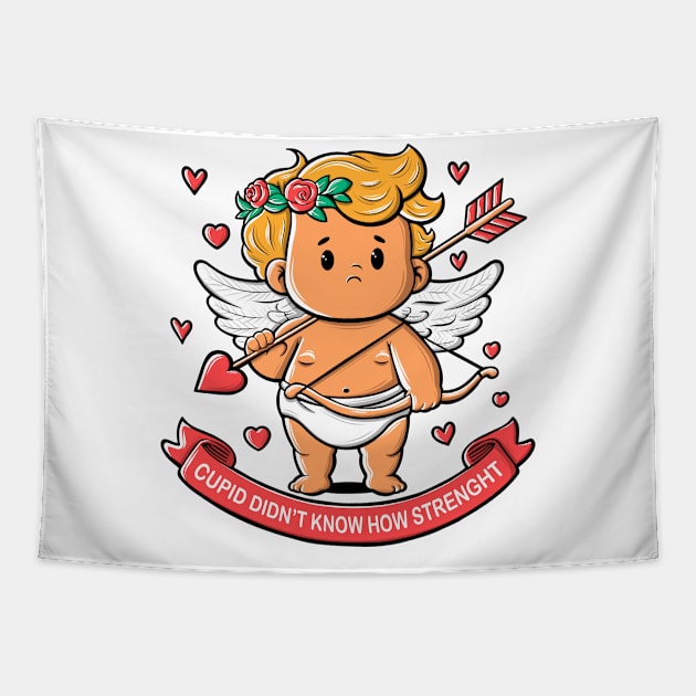 Cupid with bow and arrow Tapestry by ilhnklv