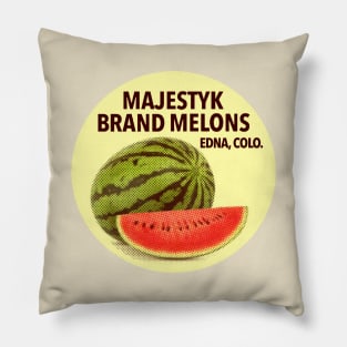 Majestyk Brand Melons (Vintage Fruit Sticker) Pillow