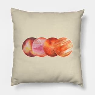 Red Planets From Outer Space Pillow