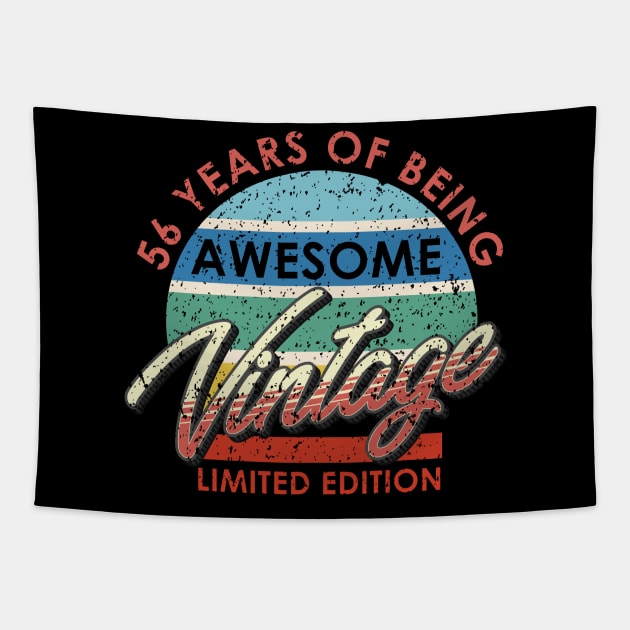 56 Years of Being Awesome Vintage Limited Edition Tapestry by simplecreatives