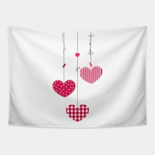 Hanging cute Valentine's hearts Tapestry