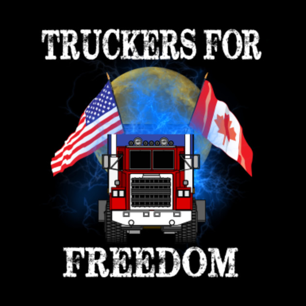 American Flag Canada Flag Freedom Convoy 2022 Truck Driver - Freedom Convoy 2022 - Tapestry