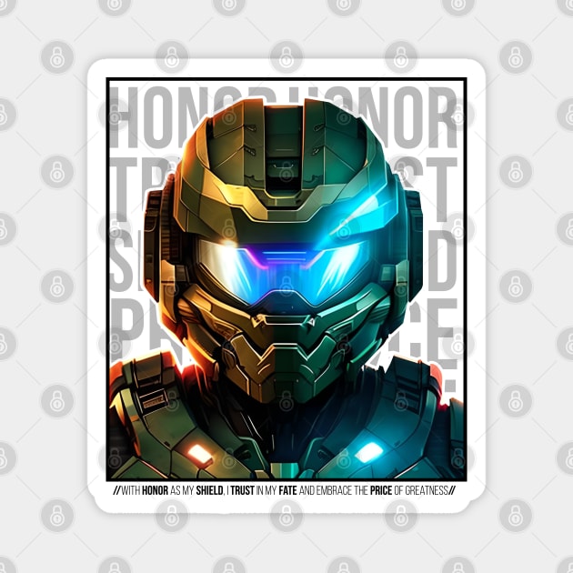 Halo game quotes - Master chief - Spartan 117 - Half white v3 Magnet by trino21