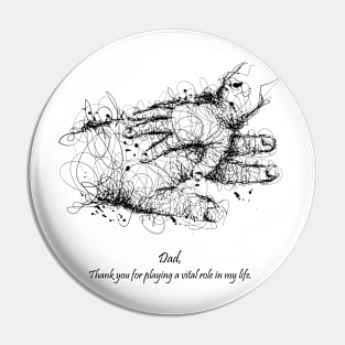 Father's Determination Scribble Style Pin