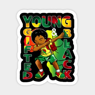 Black History Month Decorations Top Young Gifted Black Boys Tie-Dye Magnet