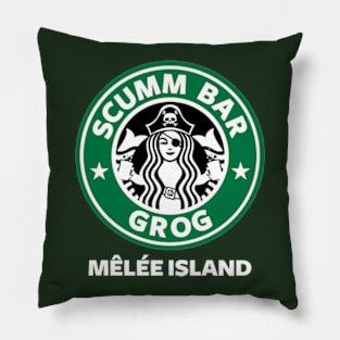 Scumm Bar white text Pillow