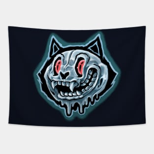 Horror Skull Cat Tapestry
