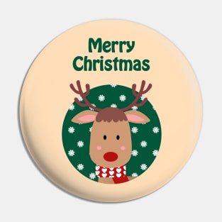 Cute reindeer wishes merry Christmas Pin