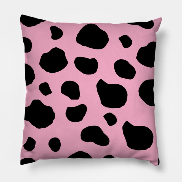 Cow Print, Cow Pattern, Cow Spots, Pink Cow Pillow by Jelena Dunčević