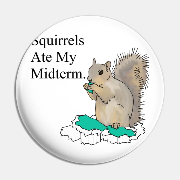 Squirrels Ate My Midterm Pin by aceknitter