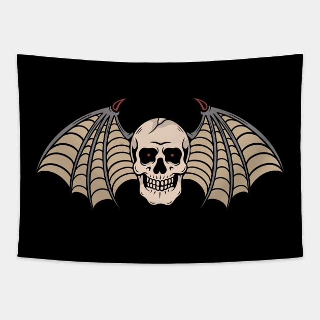 Skull Bat, Skeleton Bat Tapestry by gggraphicdesignnn