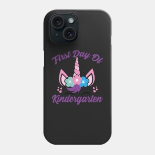 Unicorn With Purple Text | First Day of Kindergarten Phone Case