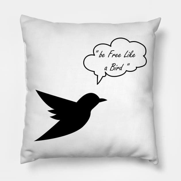 be free like a bird Pillow by HB WOLF Arts