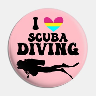 I Heart Scuba Diving (Pansexual Flag) Pin