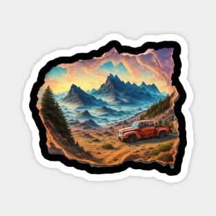 Truck Trucking Farmer Country Road Vintage Retro Magnet