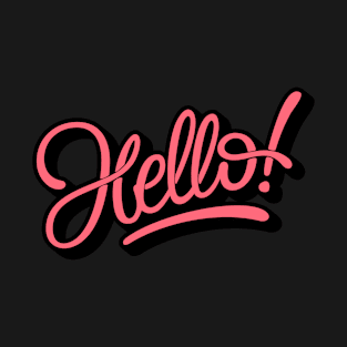 Hello Pink Retro Typography T-Shirt