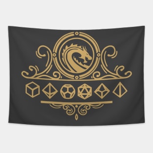 Gold Dragon Crest Tapestry