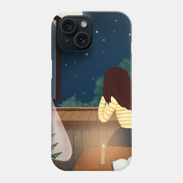 Night Room Girl Phone Case by MariaStore